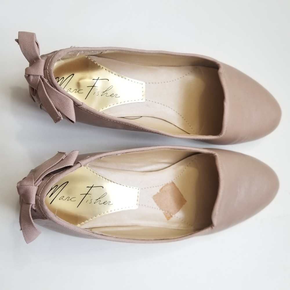 Marc Fisher Tan Flats with Bow